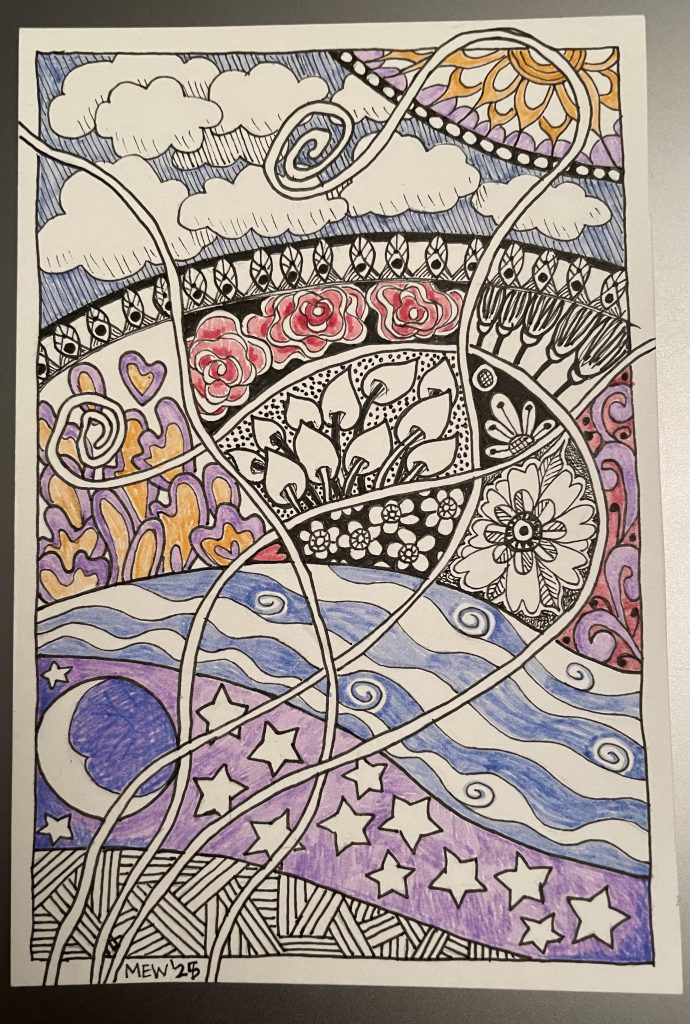 Colorful doodle created January 7, 2025